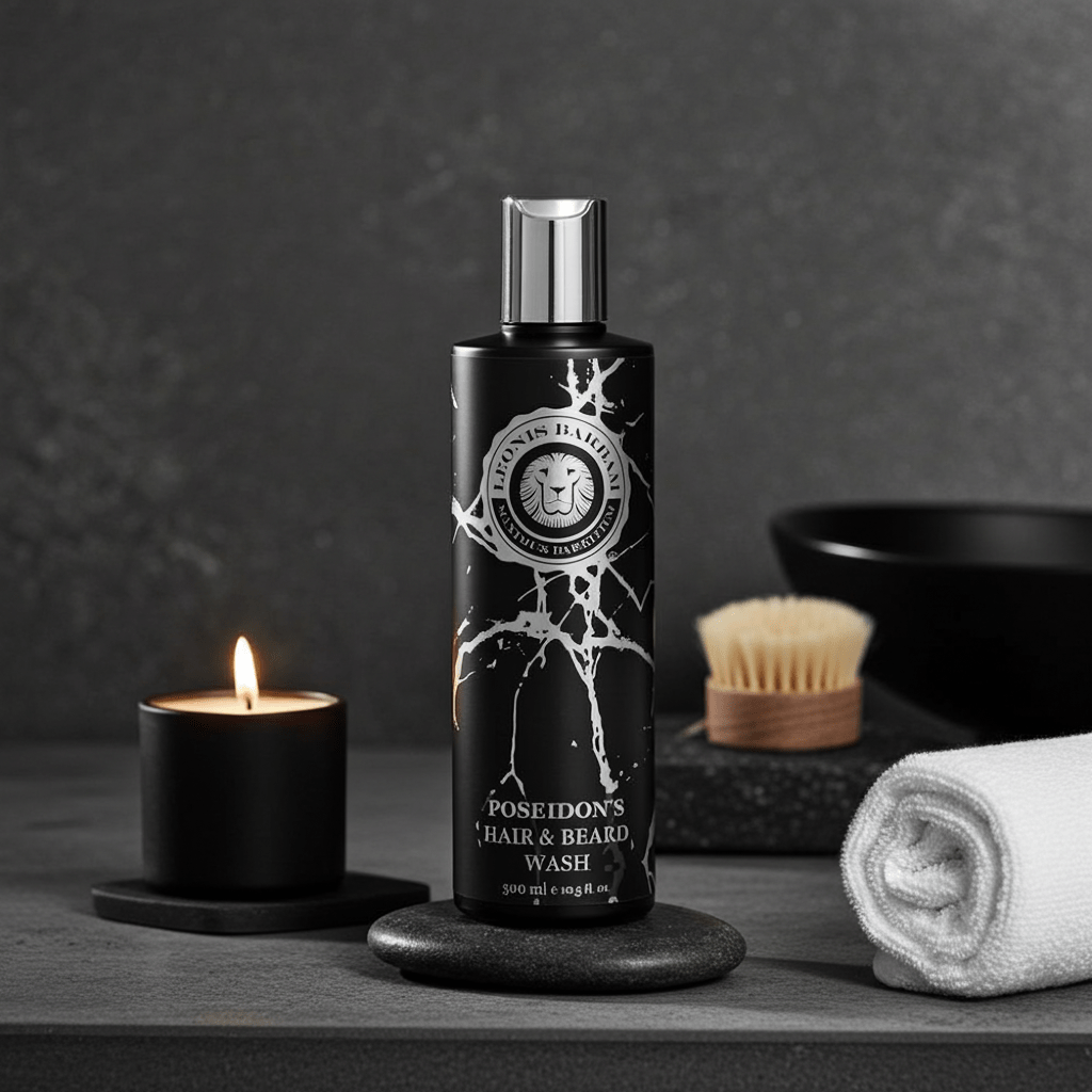 Poseidons „Sassafras & Mint“ Hair & Beard Wash – Leonis Barbam - Clamora